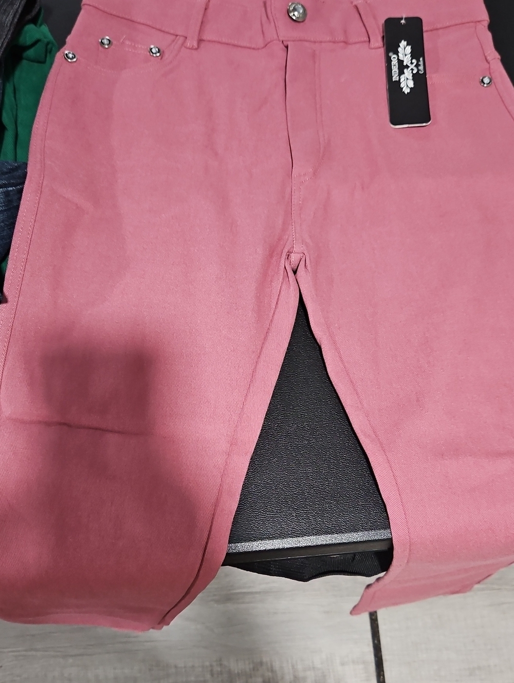 Womens Pink Stretch Casual Pants